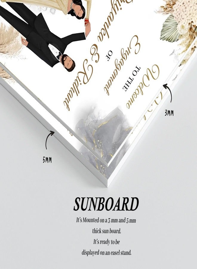 ثيم ماي بارتي لوحة ترحيبية لحفل خطوبة هندي تقليدي مُخصصة - لوحة ترحيبية لحفل ما قبل الزفاف الهندي - لوحة ترحيبية لحفل هندي - Image 5